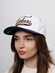 Бейсболка MITCHELL NESS арт. HHSS7289-LALYYPPPWHIT Los Angeles Lakers NBA (фиолетовый / белый)